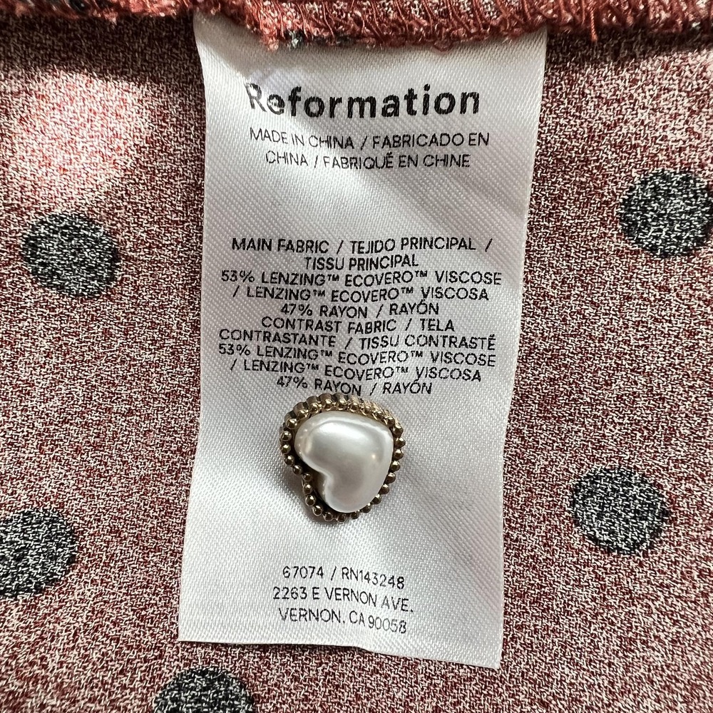 Reformation Dress Mini Polka Dot Cottage Dark Academia French Girl Chic Retro - Picture 9 of 9